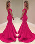 2018 Hot Pink Mermaid Prom Dresses with V-Neckline Modest Spandex Homecoming Dress New